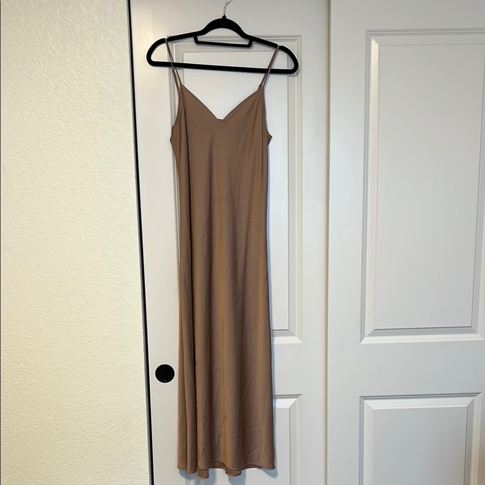 All Saints Brown Sleeveless Maxi Slip Dress